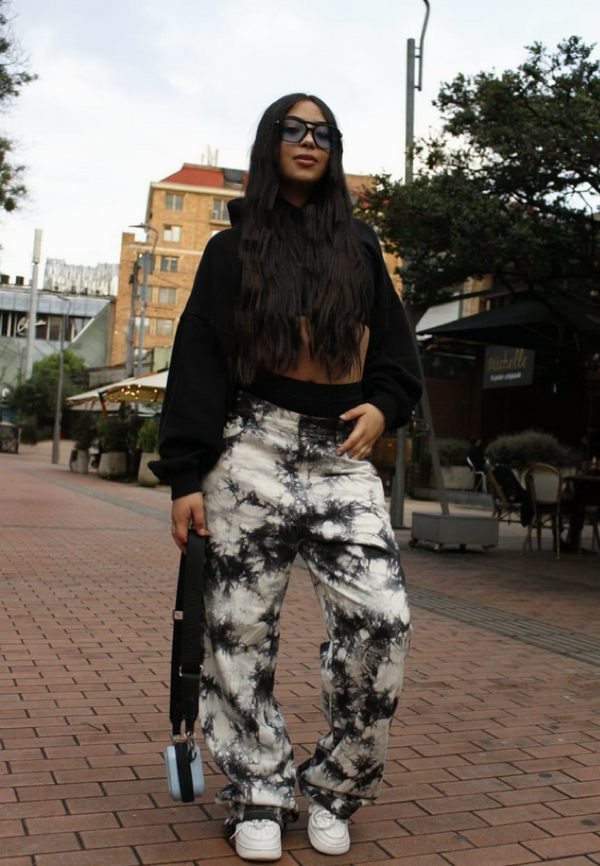 Carpintero tie dye negro