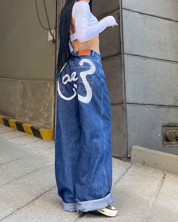 Jean oversize oscuro stamp