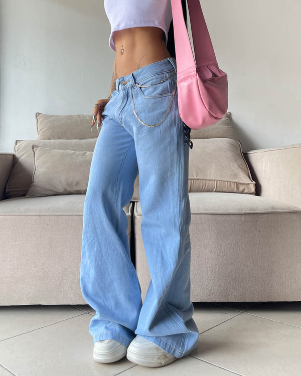 Jean y2k hielo brillos