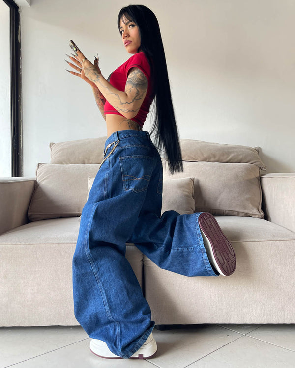 Jean oversize oscuro