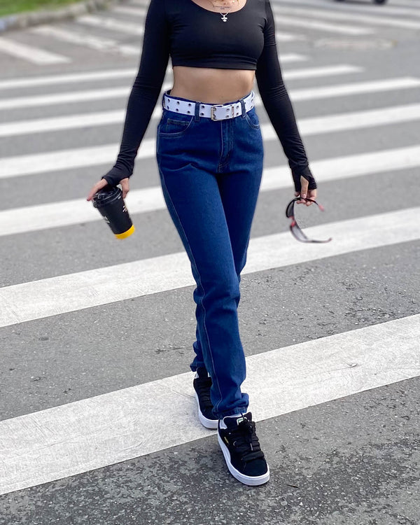 Jean momjeans azul oscuro