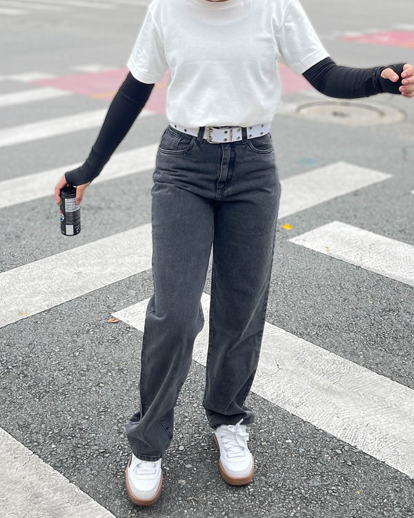 Jean retro craquelado gris